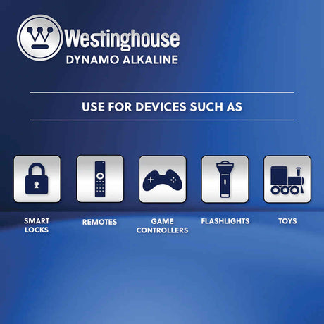 علبة من 24 بطارية قلوية من نوع AAA Dynamo من Westinghouse