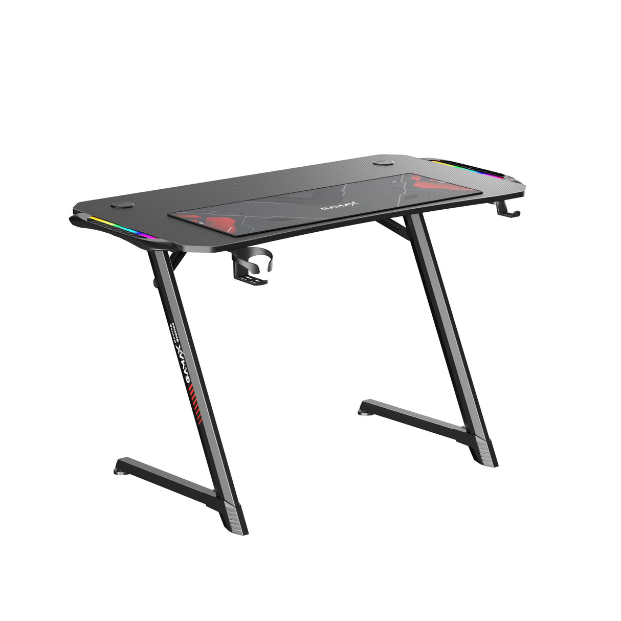 Gamax Z5-1160 Carbon Fiber Gaming Table 100*60*75cm with RGB Light & MousePad