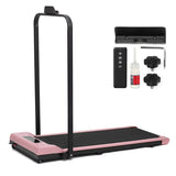Foldable 2-in-1 Electric Treadmill with LED Display and Remote Control UMWP104 - Pink