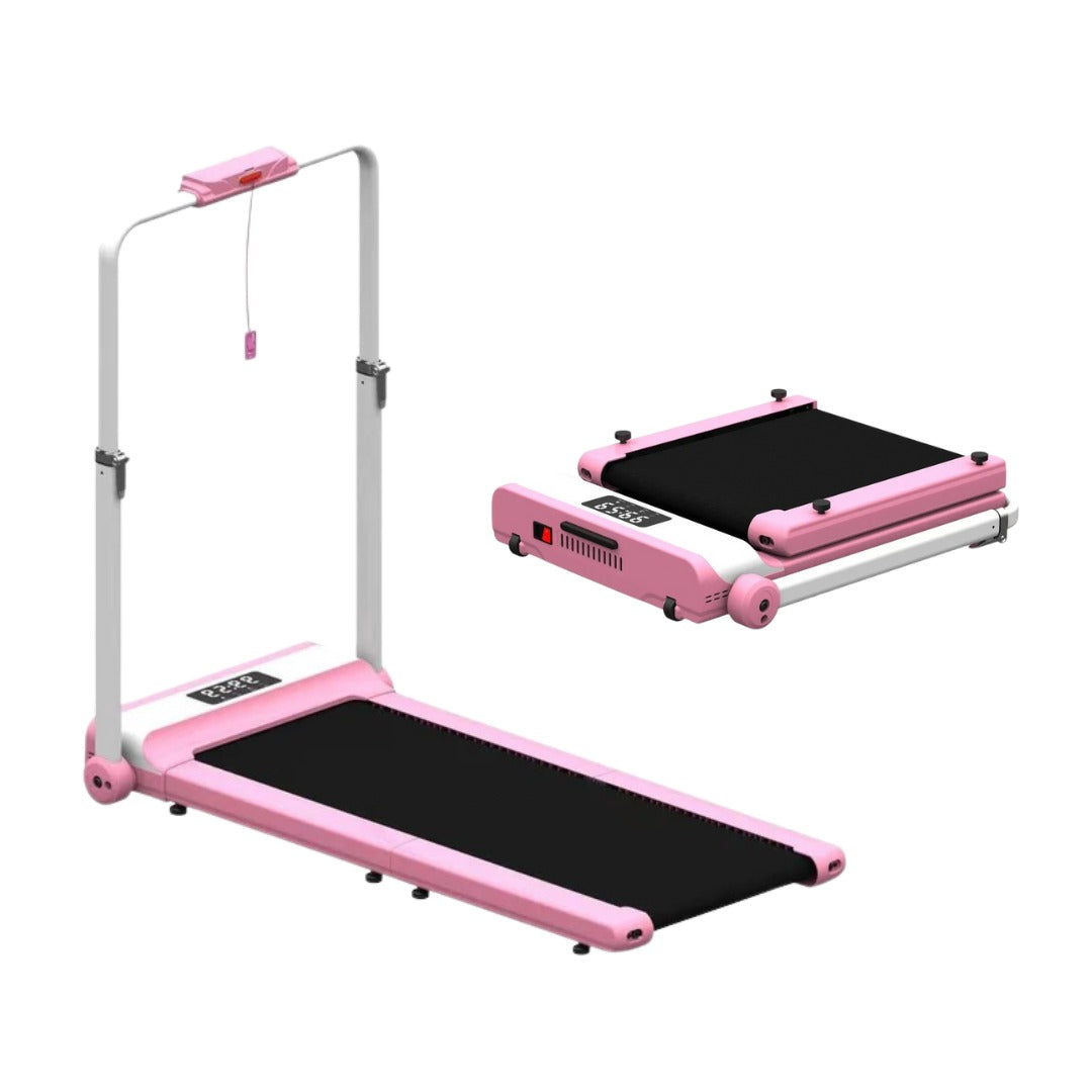 Foldable 2-in-1 Electric Treadmill with LED Display and Remote Control UMWP104 - Pink