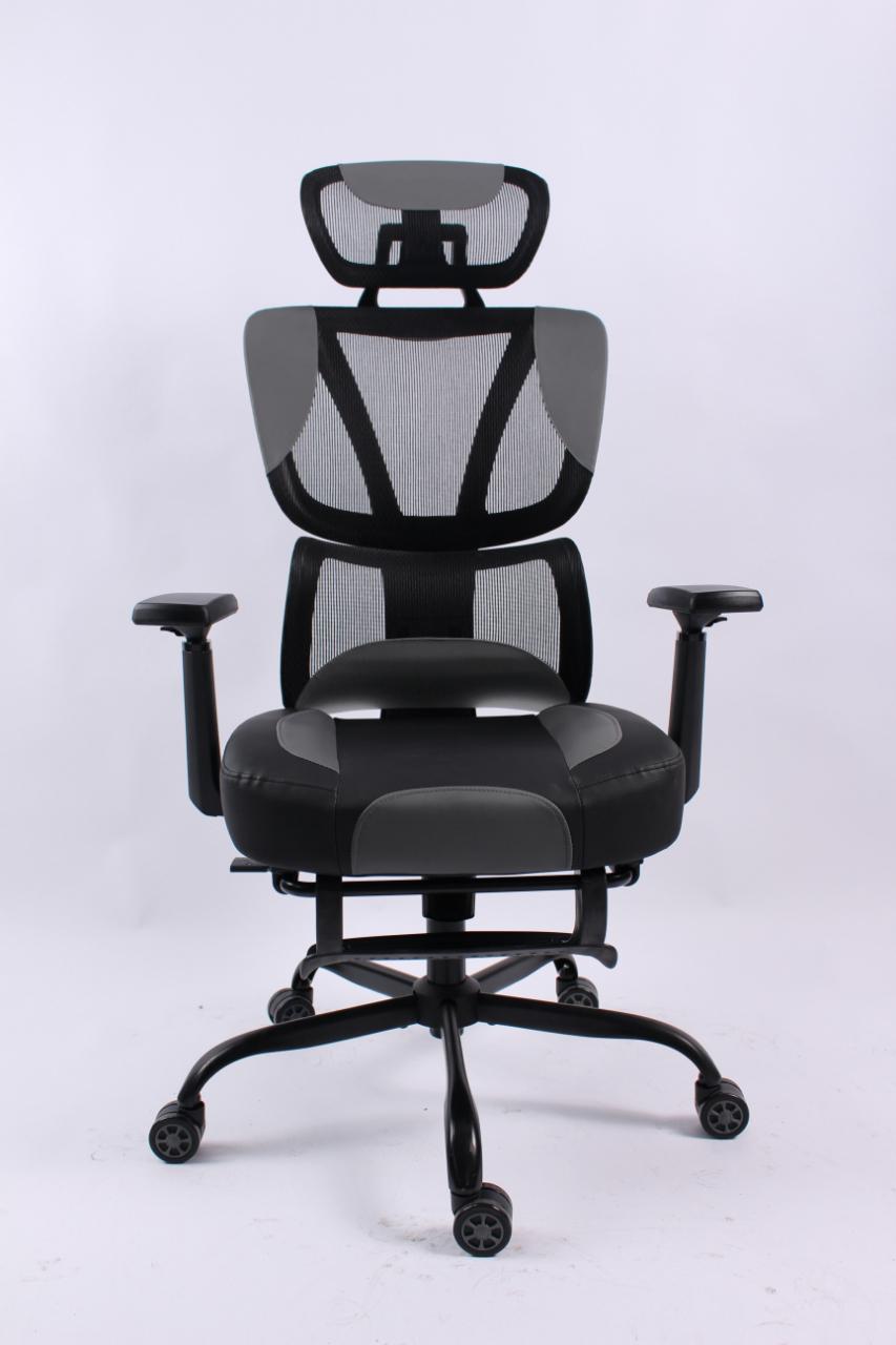 BLACK BULL Mesh Office and Gaming Chair With Footrest , Adjustable Headrest Up & Down with 3D armrest