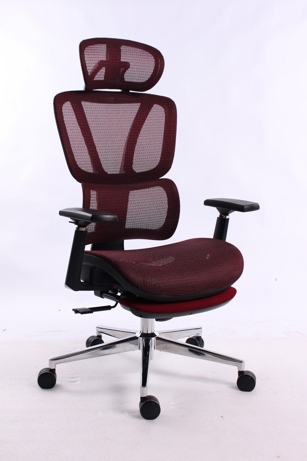 Black Bull UMGC6001 mesh office and gaming Chair With footrest , adjustable Headrest up & down  3D armrest  , load weight: 130kg , Black / Red (Assembly not Included)
