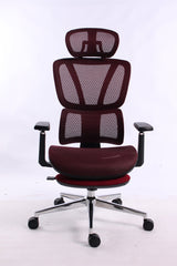Black Bull UMGC6001 mesh office and gaming Chair With footrest , adjustable Headrest up & down  3D armrest  , load weight: 130kg , Black / Red (Assembly not Included)