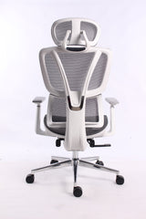 Black Bull UMGC6002B mesh office and gaming Chair With footrest , adjustable Headrest up & down  3D armrest  , load weight: 130kg ,white / Gray (Assembly not Included)