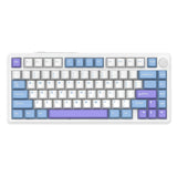 ATTACK SHARK X85 Tri-Mode 75% Gasket mounted Mechanical Keyboard - White Purple Jade Switch (Arabic)