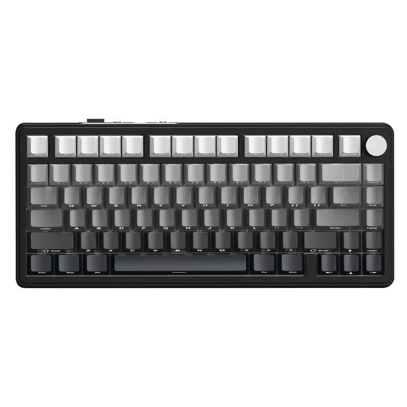 لوحة مفاتيح ميكانيكية ATTACK SHARK X85 بتصميم 75% مع اتصال Tri-Mode وتركيب Gasket-Mounted - Gradient Black White Jade Switch