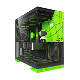Geometric Future Model 5 Mid Tower Glass Case with 5 Fans  - Black & Green