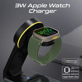 Promate 3 in 1 Transparent Foldable MagSafe Compatible Wireless Charging Station with Night Light  - Black