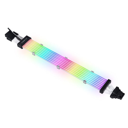 ليان لي ستريمر بلس V2 12+4 إلى 12+4 كابل تمديد PSU مع موجهات ضوئية RGB و8 LED