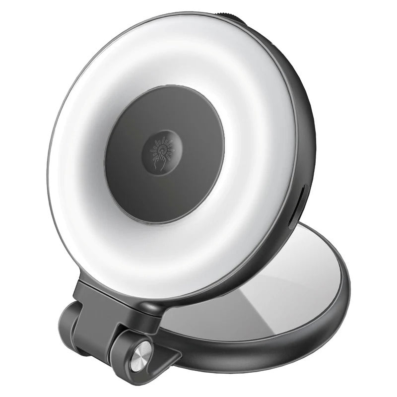 Promate 360° Rotatable Ultra-Slim MagSafe Compatible Rechargeable LED Ring Light - Grey