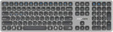 Promate ProKeys-X2 EN/AR Full-Size Triple-Mode Slim Wireless Keyboard w/ Scissor Keys, & Multi-Device Connectivity - Black