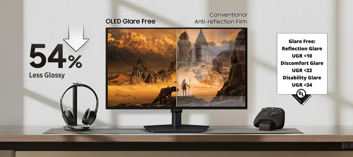Samsung Odyssey OLED G6 G61SH 27’’ QHD (2,560 x 1,440), 240Hz Refresh Rate, 0.03ms Response Time, HDMI 2.1,  Flat Gaming Monitor - Black LS27HG612SMXUE