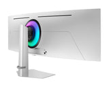 شاشة سامسونج أوديسي G9 G932 للألعاب، مقاس 49 بوصة، بتقنية OLED ودقة QHD مزدوجة (5120 × 1440)، ومعدل تحديث 240 هرتز، وزمن استجابة 0.03 مللي ثانية، وإمكانية تعديل الارتفاع مع الإمالة - فضي LS49DG932SMXUE