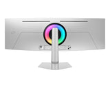 شاشة سامسونج أوديسي G9 G932 للألعاب، مقاس 49 بوصة، بتقنية OLED ودقة QHD مزدوجة (5120 × 1440)، ومعدل تحديث 240 هرتز، وزمن استجابة 0.03 مللي ثانية، وإمكانية تعديل الارتفاع مع الإمالة - فضي LS49DG932SMXUE