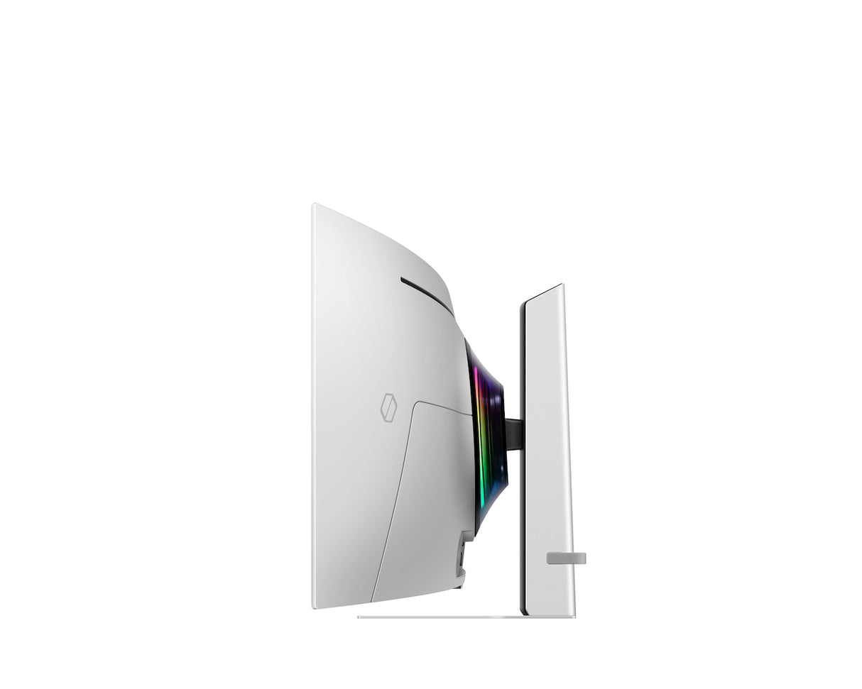 شاشة سامسونج أوديسي G9 G932 للألعاب، مقاس 49 بوصة، بتقنية OLED ودقة QHD مزدوجة (5120 × 1440)، ومعدل تحديث 240 هرتز، وزمن استجابة 0.03 مللي ثانية، وإمكانية تعديل الارتفاع مع الإمالة - فضي LS49DG932SMXUE