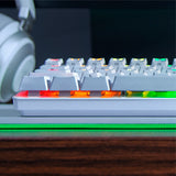 Razer Huntsman Mini Gaming Keyboard 60% Mercury Edition,RGB lighting, Purple Clicky Optical Switch - White RZ03-03393300-R3U1