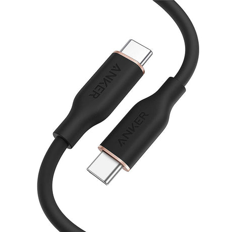 Anker PowerLine III Flow USB-C إلى USB-C بقدرة 100 وات (0.9 م / 3 قدم) - أبيض A8552H21
