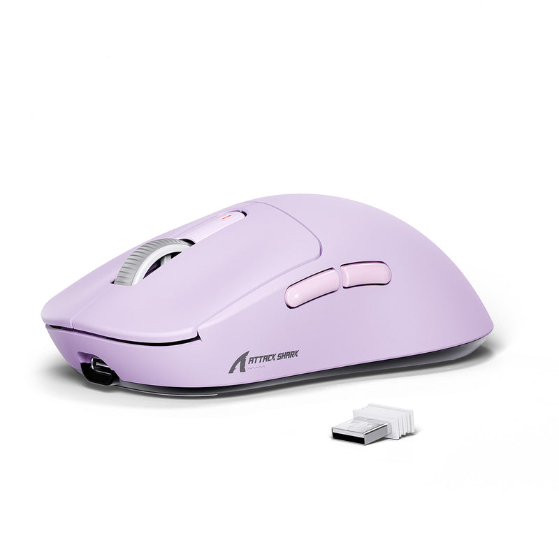 ATTACK SHARK X3 Wireless Gaming Mouse PAW3395 49g Superlight up to 26000 DPI - Purple