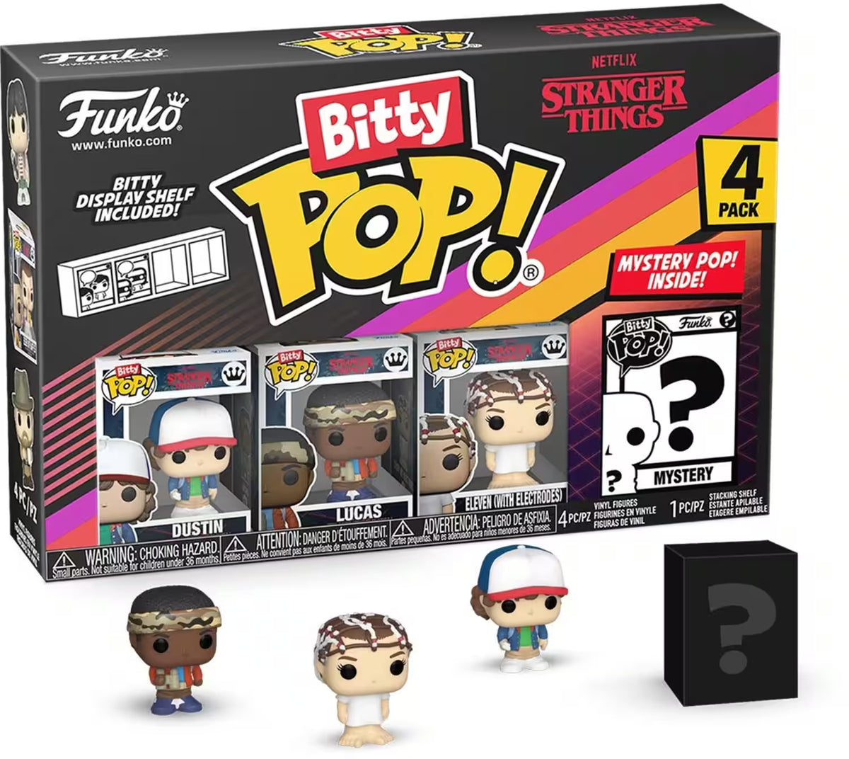 BITTY POP! TV: STRANGER THINGS - DUSTIN 4PK - 2.5 cm