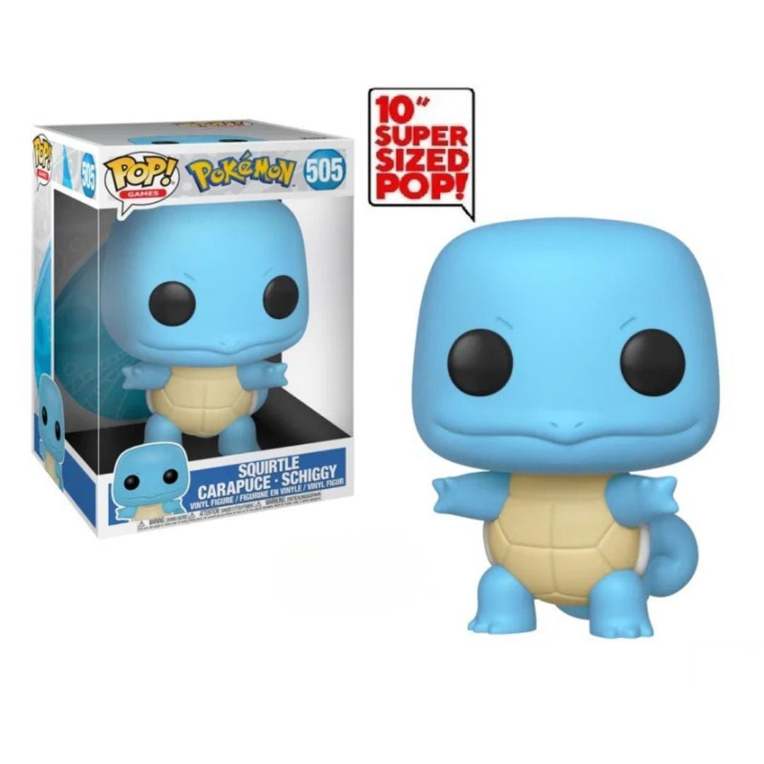 Squirtle من أشهر شخصيات Pokémon المحبوبة. إصدار Jumbo بحجم 10 إنش يمنح المجسم حضور قوي وتفاصيل أوضح. مصمم ليكون قطعة عرض رئيسية في أي مجموعة. يأتي داخل علبة عرض شفافة للحفاظ على حالته.  التفاصيل الأساسية  إصدار رسمي من Pop Jumbo! Games  شخصية Pokémon Squi