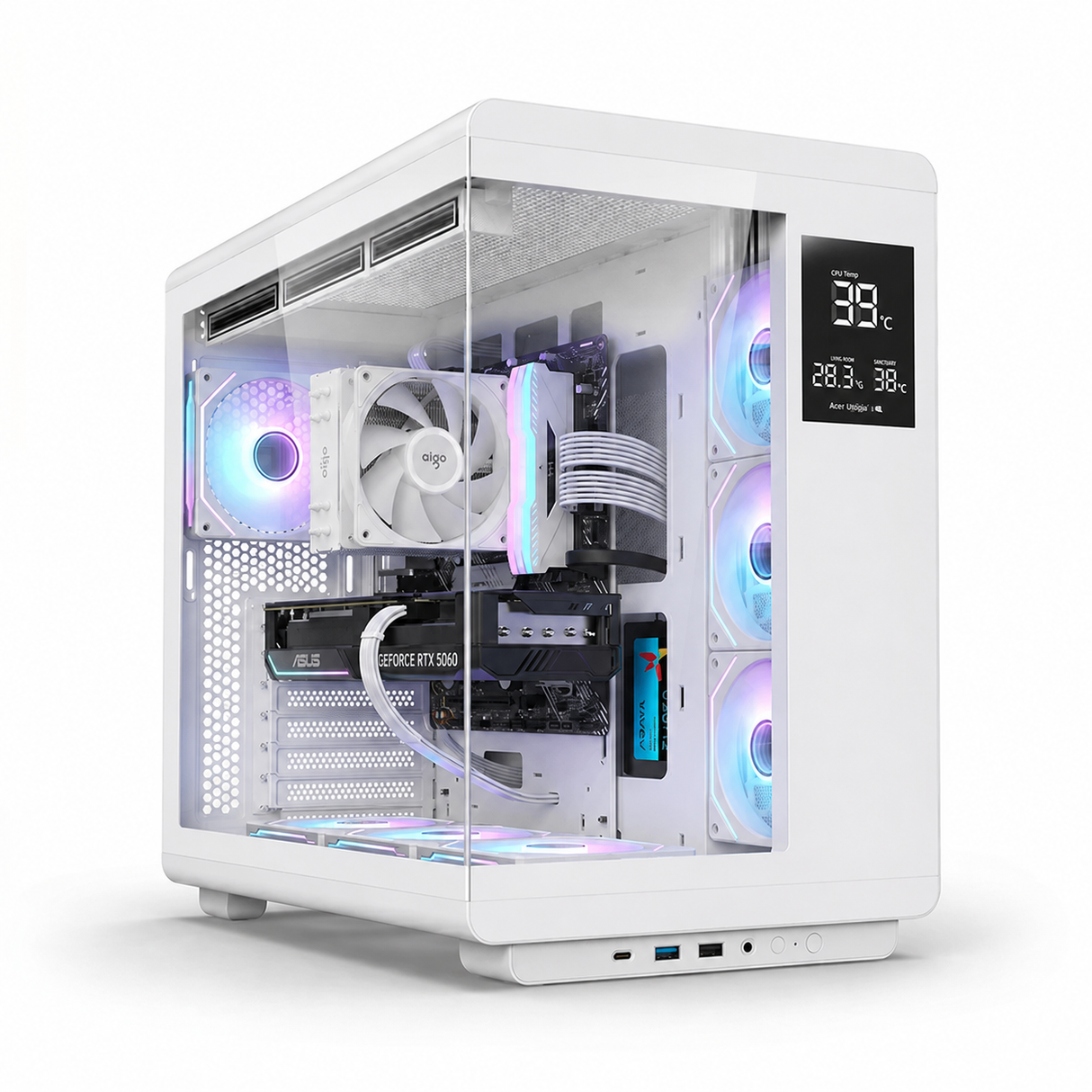 Custom Gaming Pc Intel Core i5-14400F, RTX 5060 8GB, (1*16)16GB RAM DDR5 6000MHz, 1TB SSD, Windows 11 Pro