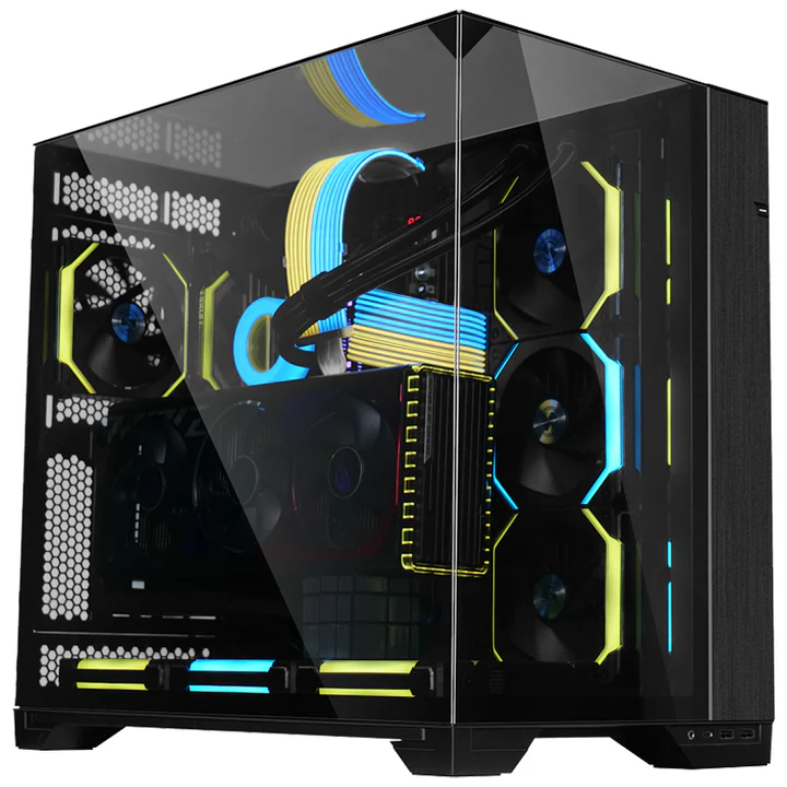 باقة الألعاب الفائقة – كمبيوتر بمعالج i9-14900KF كرت RTX 5080 مع 64 جيجا رام + شاشة SADES 27 بوصة بدقتين 4K و FHD تحديث يصل إلى 320Hz