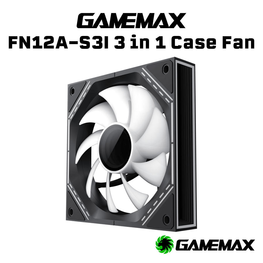GameMax FN12A-S31-B 120mmARGB Case Fan (Pack of 3) - Black
