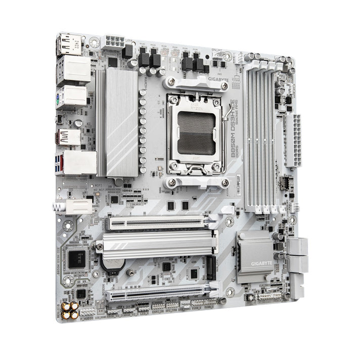 اللوحة الأم GIGABYTE B850M DS3H ICE DDR5 قياس Micro-ATX باللون الأبيض