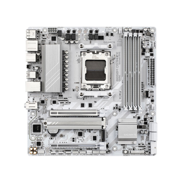 اللوحة الأم GIGABYTE B850M DS3H ICE DDR5 قياس Micro-ATX باللون الأبيض