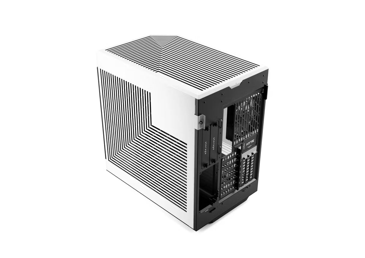 HYTE Y60 Dual Chamber Panoramic Tempered Glass ATX Case With 3 Fans - Black/White
