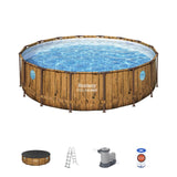 BESTWAY 4.88M X 1.22M POOL SET (Contents:Pool, Filter Pump(220-240V), Ladder, Cover, ChemConnect Dispenser, Compatible with Cartridge 58012(III)220-240V)  56725 (Installation Not Included)