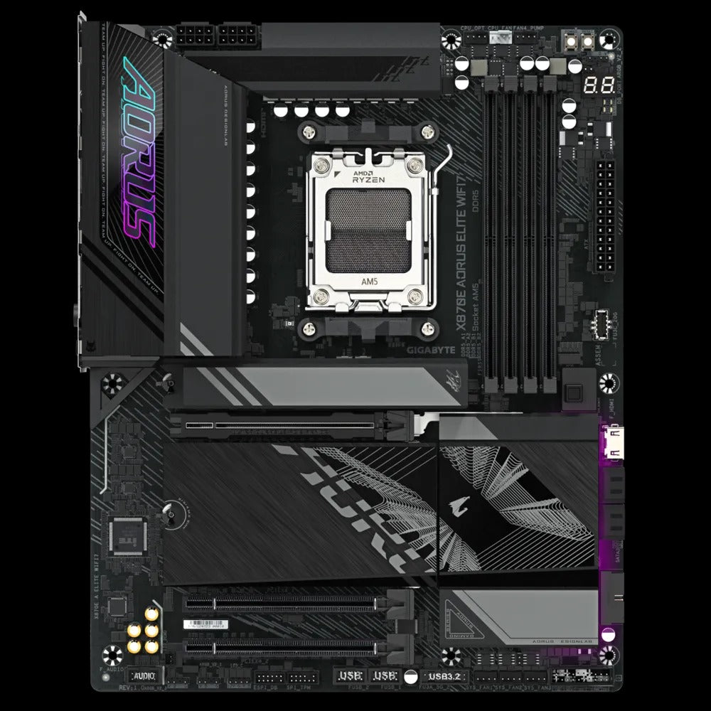 GigaByte X870E Aorus Elite Wifi7 AMD Ryzen DDR5 Gaming Motherboard