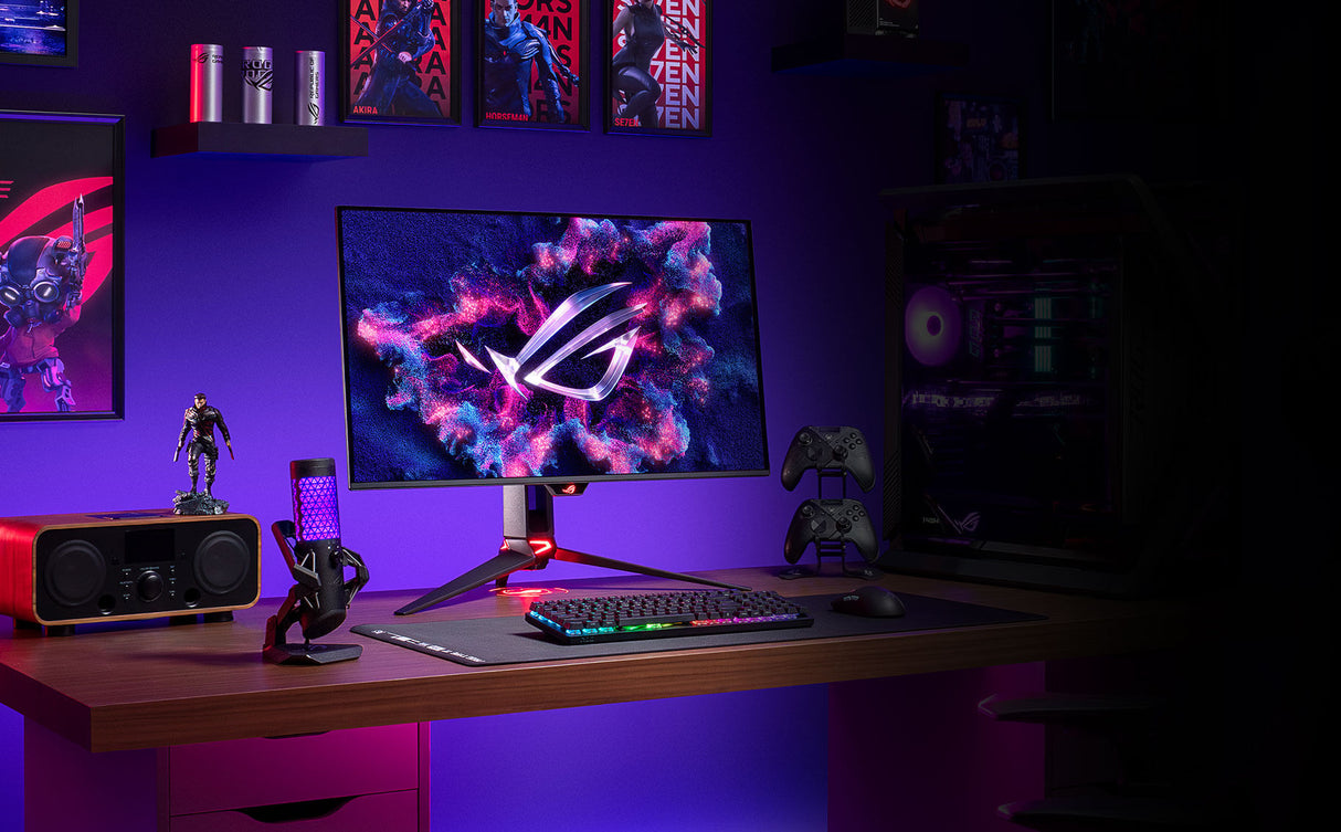 Asus ROG Swift PG32UCDM3 Gen3 32" 4K Tandem QD-OLED, 240Hz Refresh Rate, 0.03ms Response Time, BlackShield Film, HDMI 2.1, DisplayPort 2.1a, G-SYNC Compatible Flat Gaming Monitor - Black