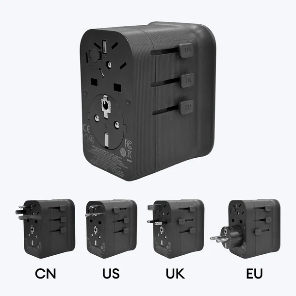 Anker Nano Travel Adapter (4 in 1,65W)- Black A9213K11