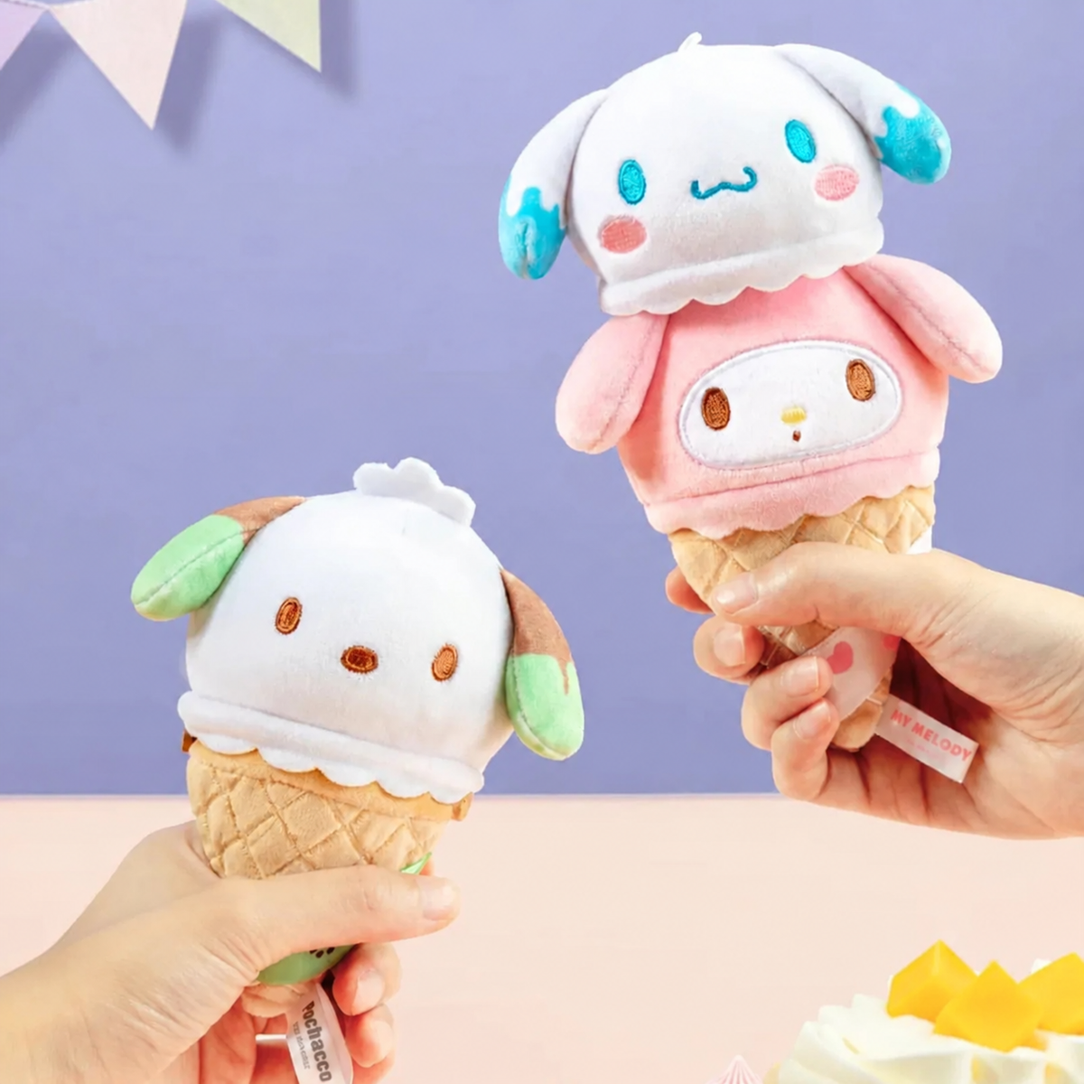 Sanrio characters Ice Cream Cone Series Plush Relaxing Toy (Blind Box) selling per piece - 25MR-005