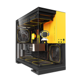 Geometric Future Model 5 Mid Tower Glass Case with 5 Fans  - Black & Yellow