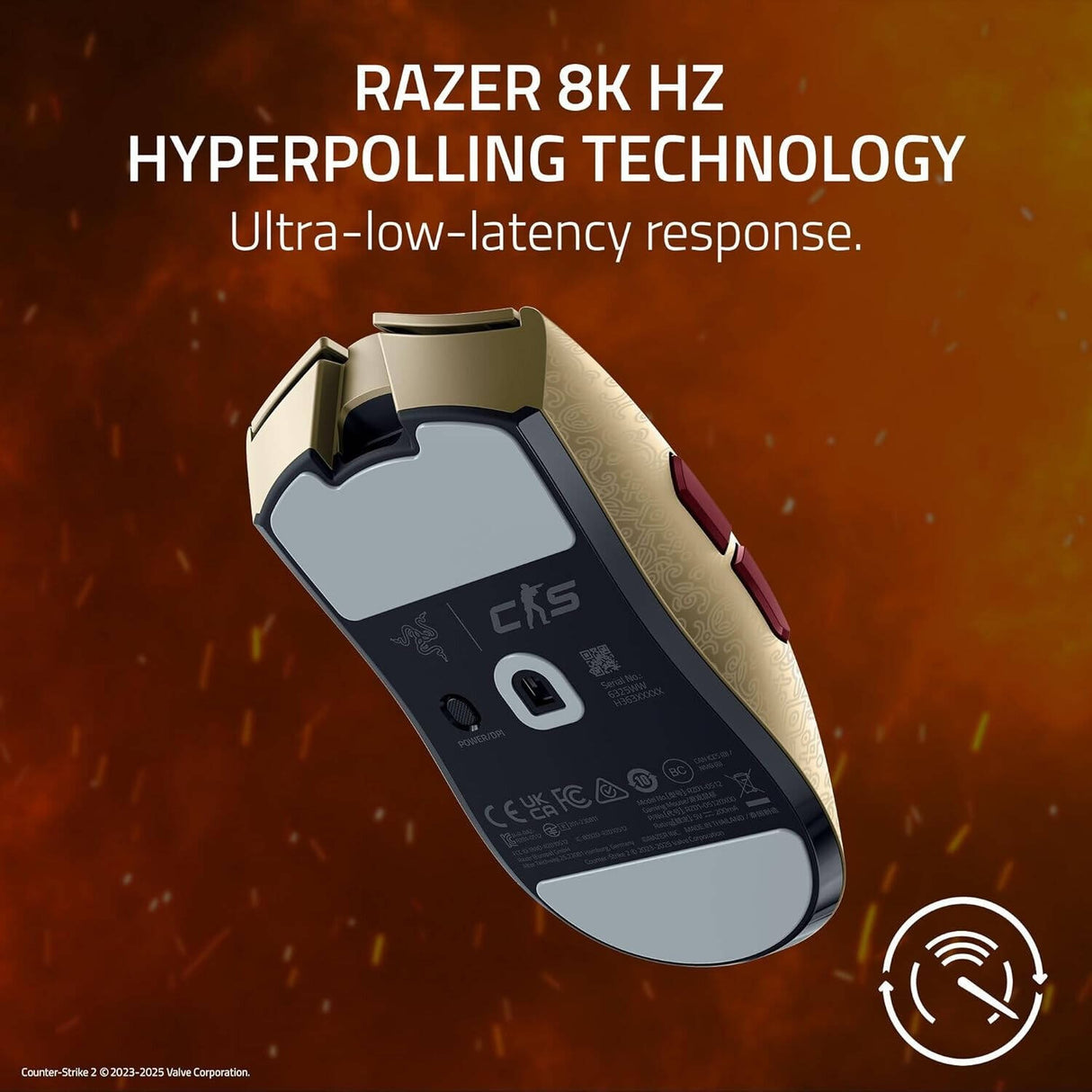 Razer Viper V3 Pro Ultra-lightweight HyperSpeed SYM Metrical Esport Mouse Soft Gaming Mouse Counter Strike 2 Edition RZ01-05120800
