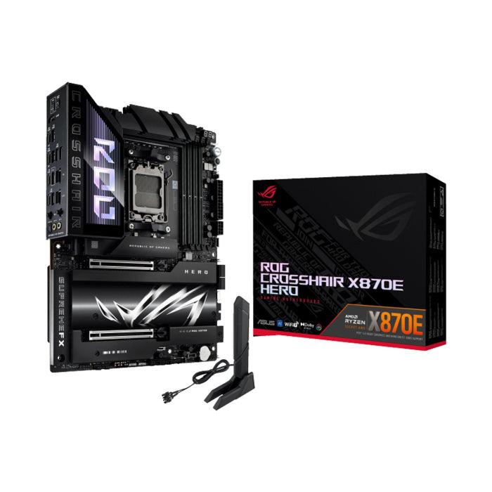 اسوس روج اللوحة الأم  CROSSHAIR X870E HERO AM5 DDR5 – حجم ATX – أسود