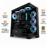 Custom Gaming PC AMD Ryzen 5 9600X, RTX 5060 Ti 16GB, RAM 16GB DDR5 6000MHz, 1TB NVMe SSD, Windows 11