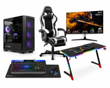 Custom Gaming PC Bundle Intel Core i5-12400F, RTX 5060 8GB, 16GB RAM DDR4, 500GB SSD, With GAMEON 24" FHD Monitor, Gamax Gaming Chair, Gamax D2501 Gaming Table & Sades Gaming Combo