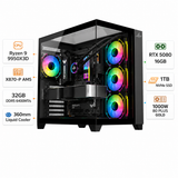 Custom Gaming PC AMD Ryzen 9 9950X3D, RTX 5080 16GB, RAM 32GB DDR5 6400MHz, 1TB NVMe SSD, Windows 11 Pro