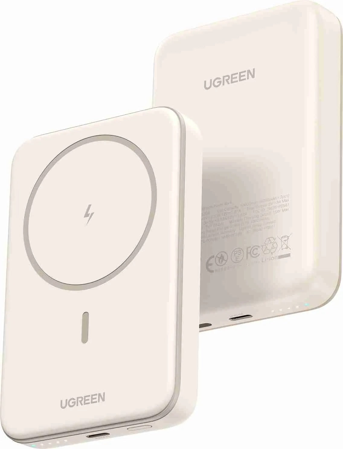 UGREEN 10000mAh PD-20W Magnetic Wireless15W Power Bank - Beige PB561