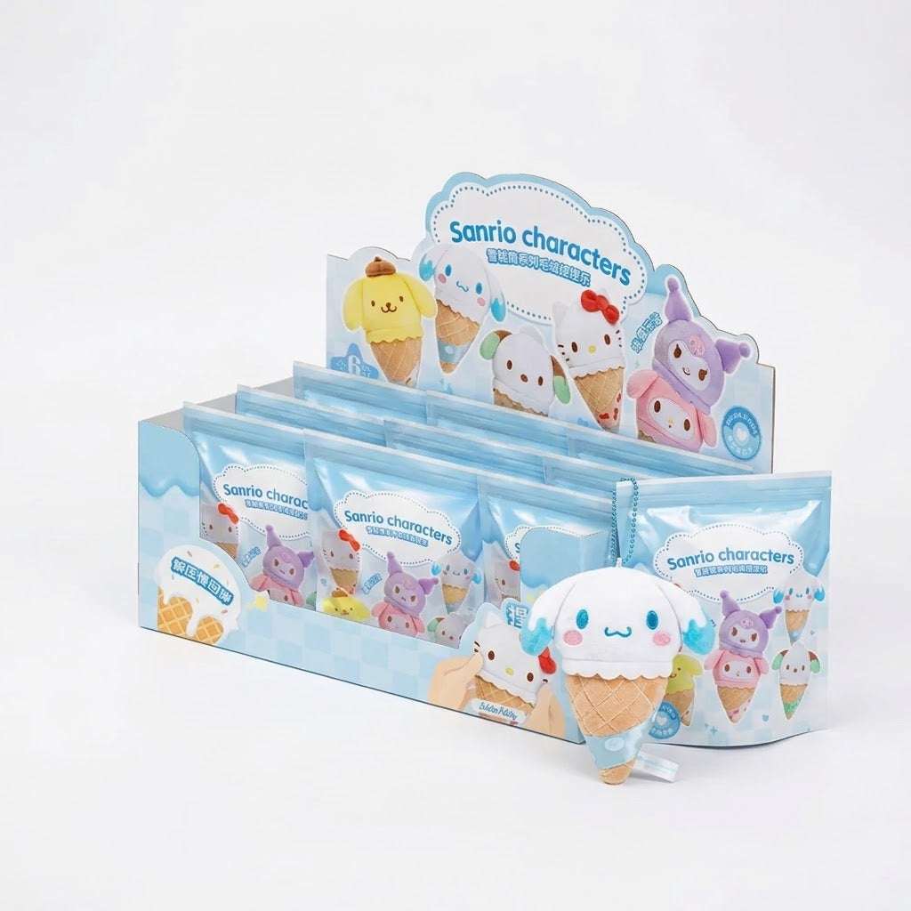 Sanrio characters Ice Cream Cone Series Plush Relaxing Toy (Blind Box) selling per piece - 25MR-005