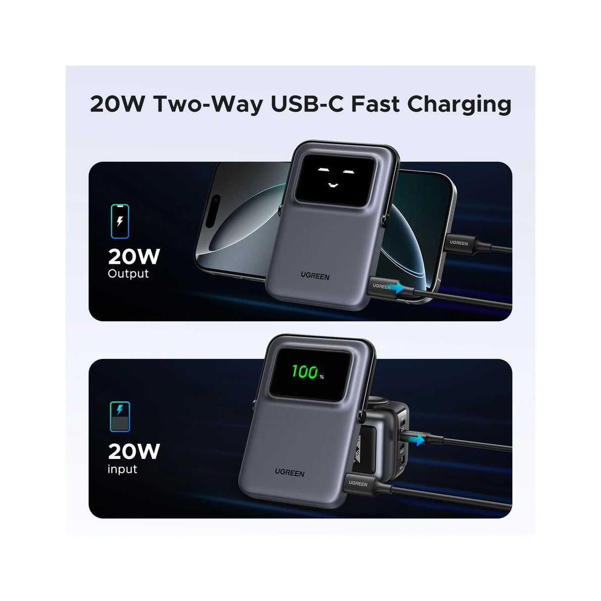 UGREEN Uno Magnetic Wireless Power Bank 10000mAh 20W