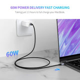 UGREEN USB 2.0 C M/M Round Cable Nickel Plating Aluminum Shell 2m (Gray Black)US261 US261-50152