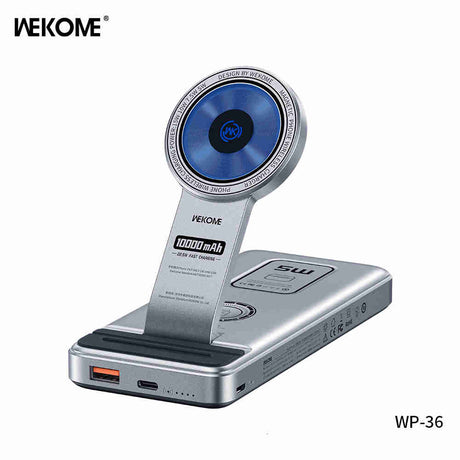 WEKOME WP-36  Vanquard Series Wireless Fast Charging Power Bank 10000 mAh - Silver