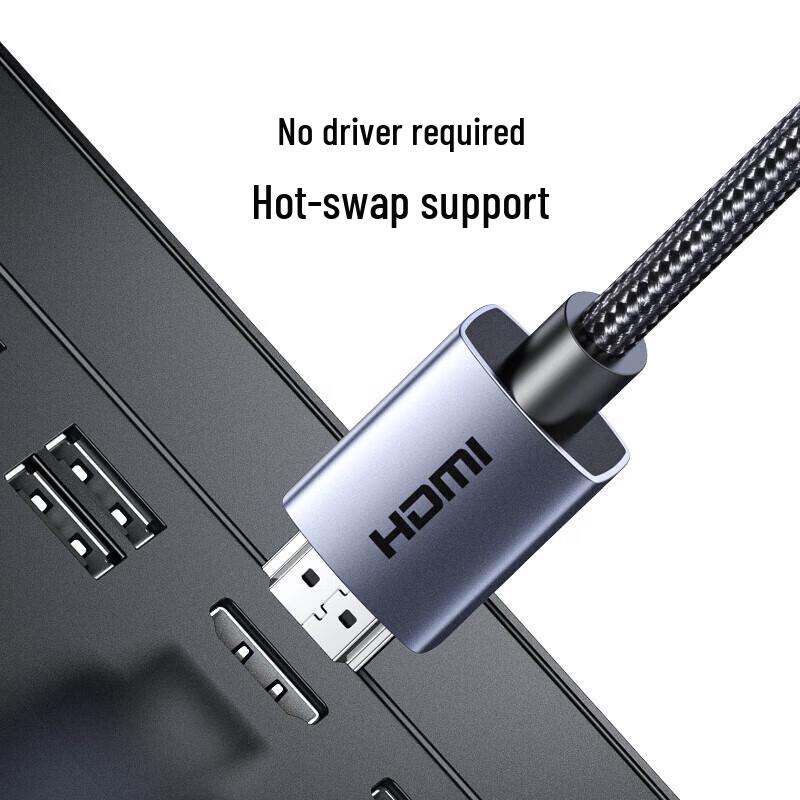 Ugreen Video Cable DisplayPort to HDMI, 4K@30Hz, 10.2 Gbps, Plug&Play, 2m - Grey (DP125 - 35842)