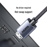 Ugreen Video Cable DisplayPort to HDMI, 4K@30Hz, 10.2 Gbps, Plug&Play, 2m - Grey (DP125 - 35842)