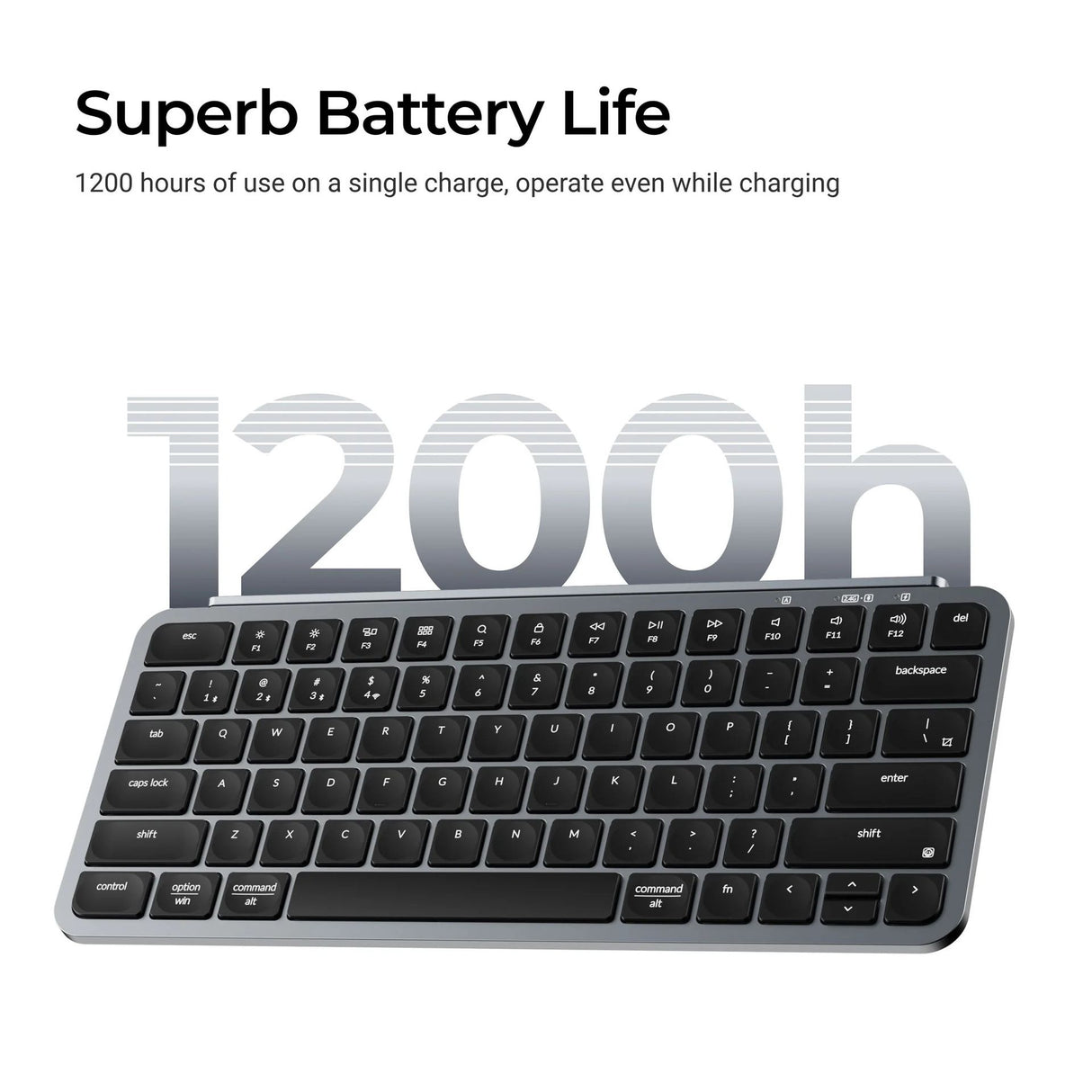 لوحة مفاتيح لاسلكية فائقة النحافة Keychron B1 Pro بلون Space Grey