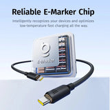 كابل بيسيوس سيليكون رغوي للشحن السريع ونقل البيانات USB-C إلى USB-C بقدرة 100 واط وطول 2 متر – أسود كوميك